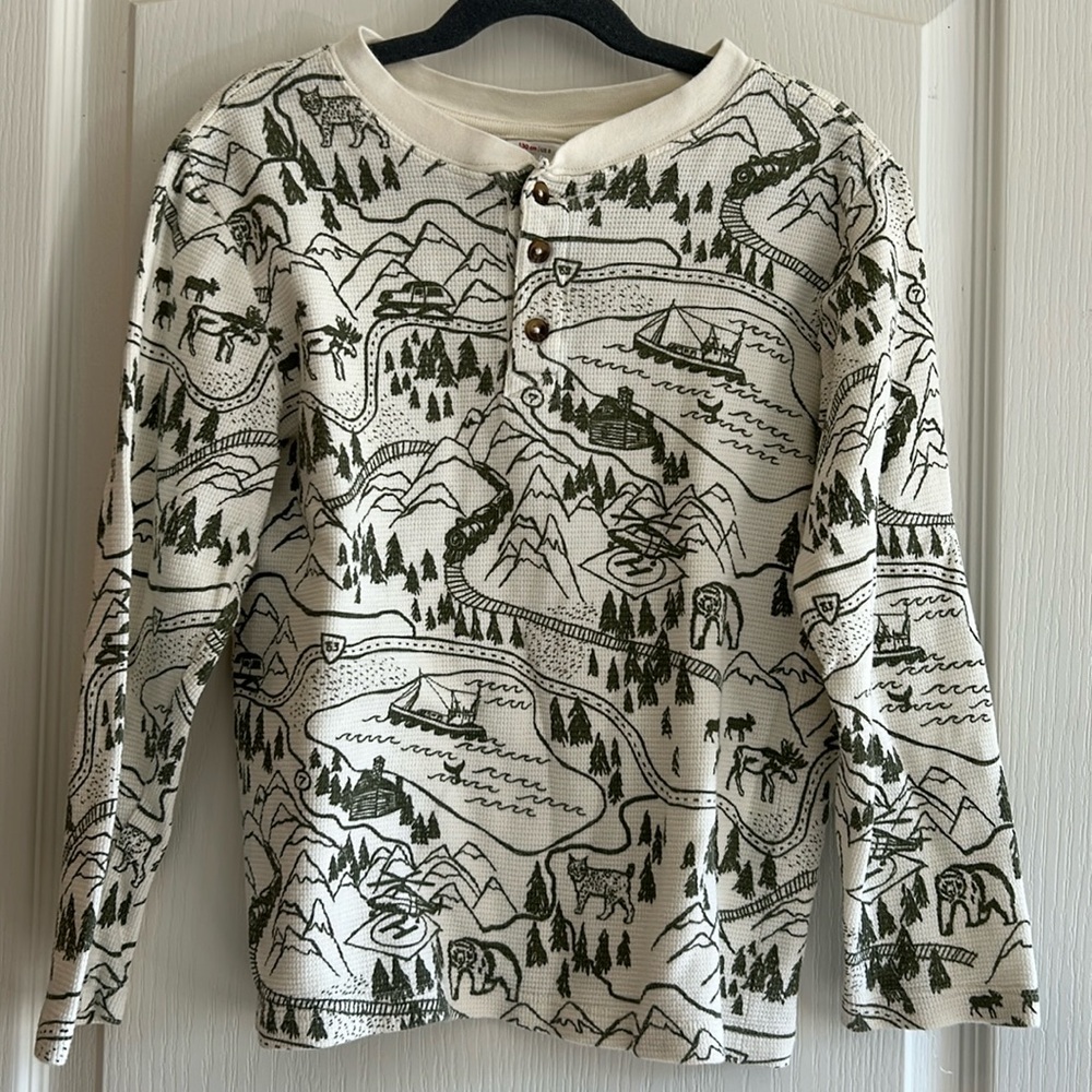 Hanna Andersson Boys Long Sleeve 3 Button Henley 130cm 8